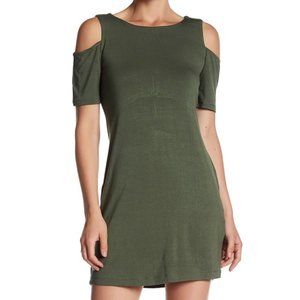 Tart Rosie Cold Shoulder Dress Women's Size Small Olive Green